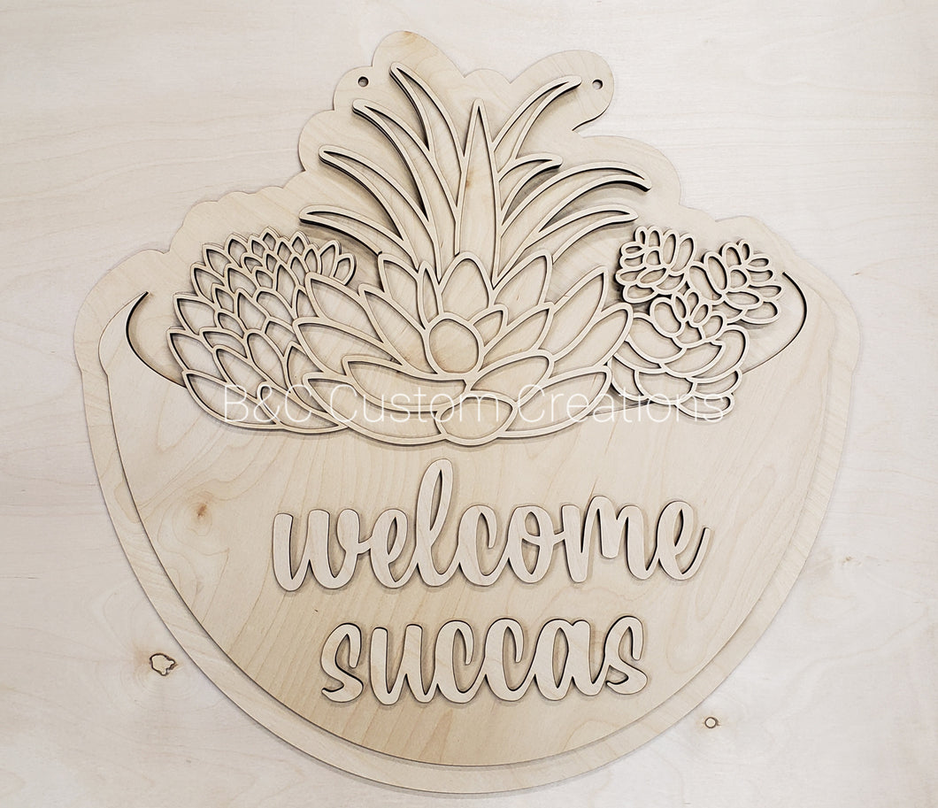 Welcome Succas flower pot