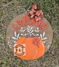 Load image into Gallery viewer, Welcome Floral Pumpkin
