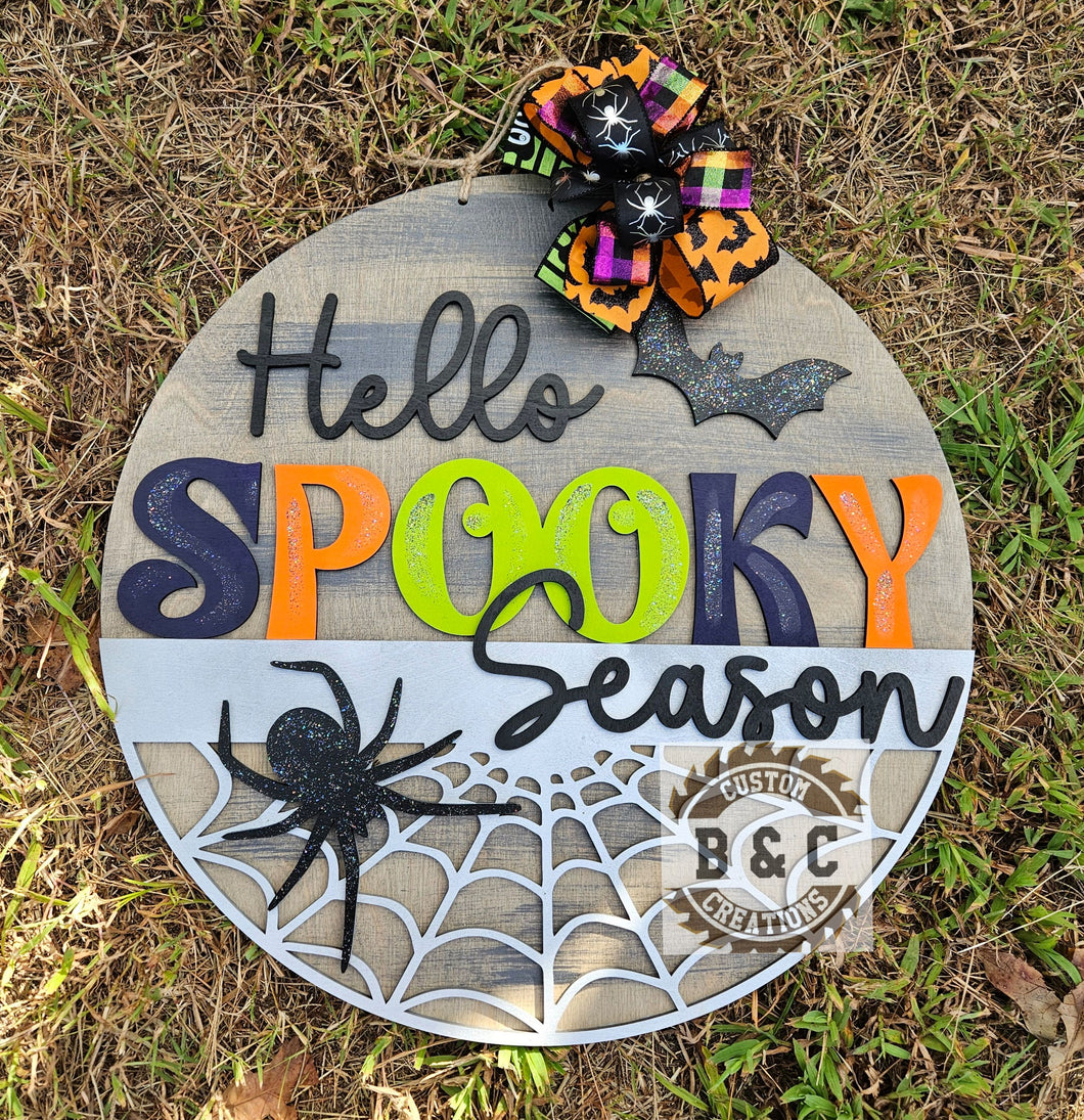 Hello Spooky Season Spider Web